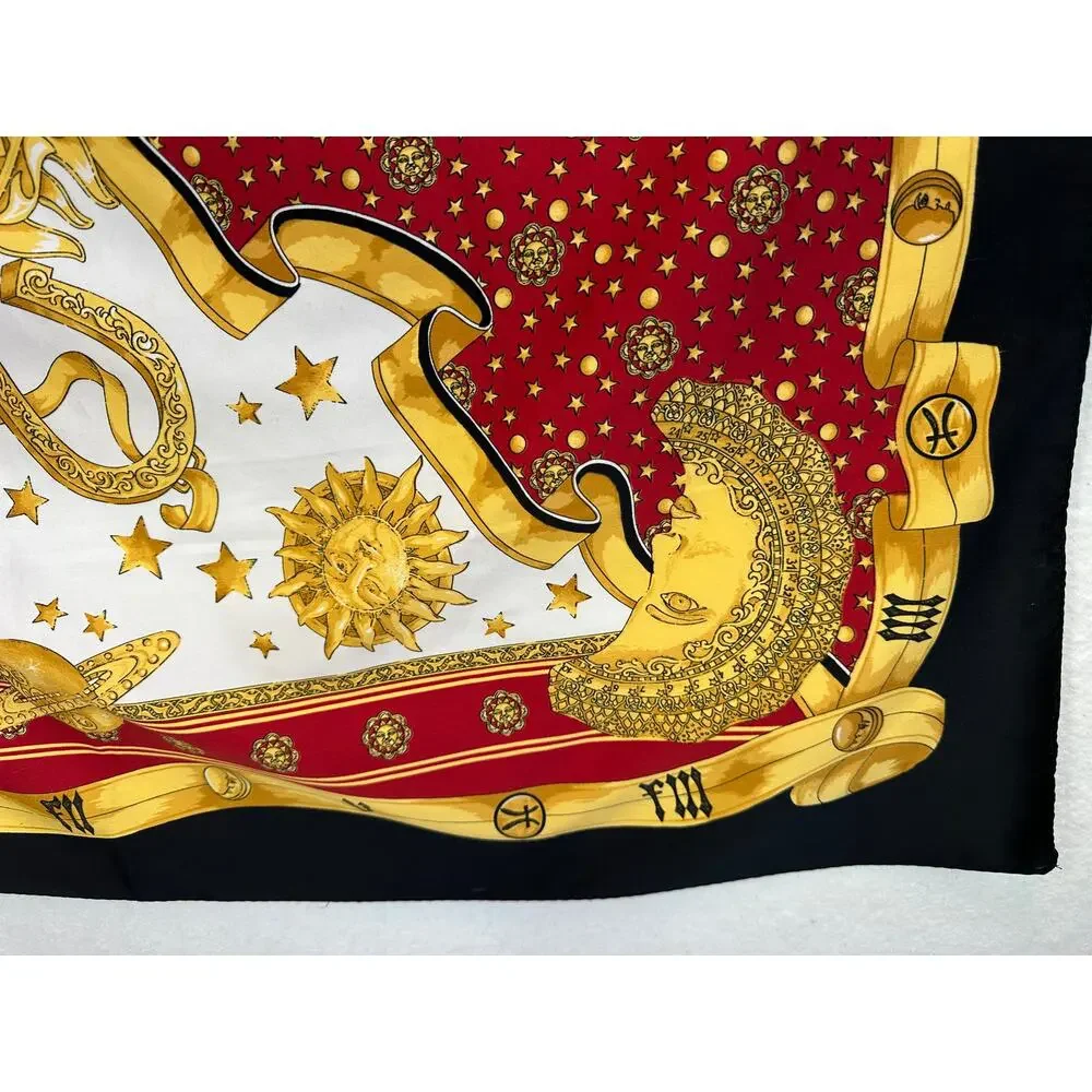 Loris Azzaro Paris Square Vintage 90's Silk Poly Scarf 34